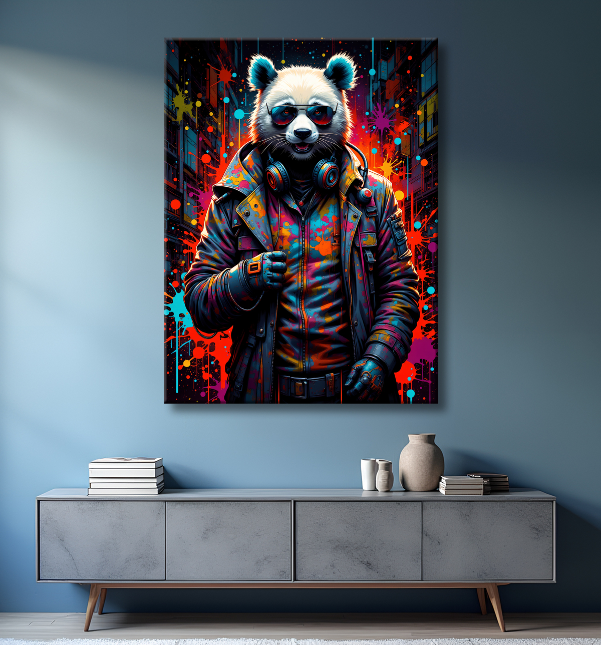 Tableau panda graffiti - Art mural coloré et surprenant avec decor