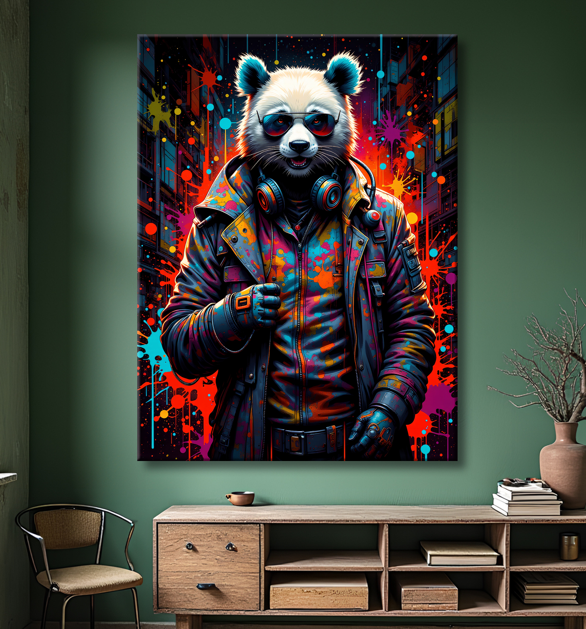 Tableau panda graffiti - Art mural coloré et surprenant avec decor