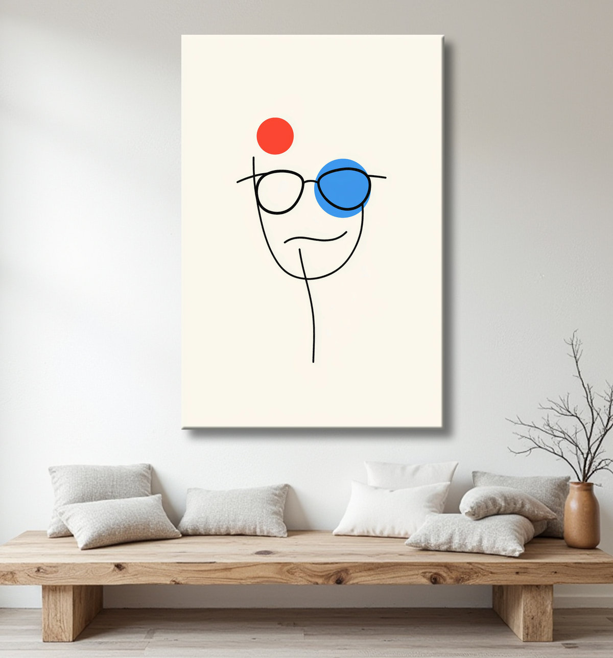Tableau portrait minimaliste avec decor