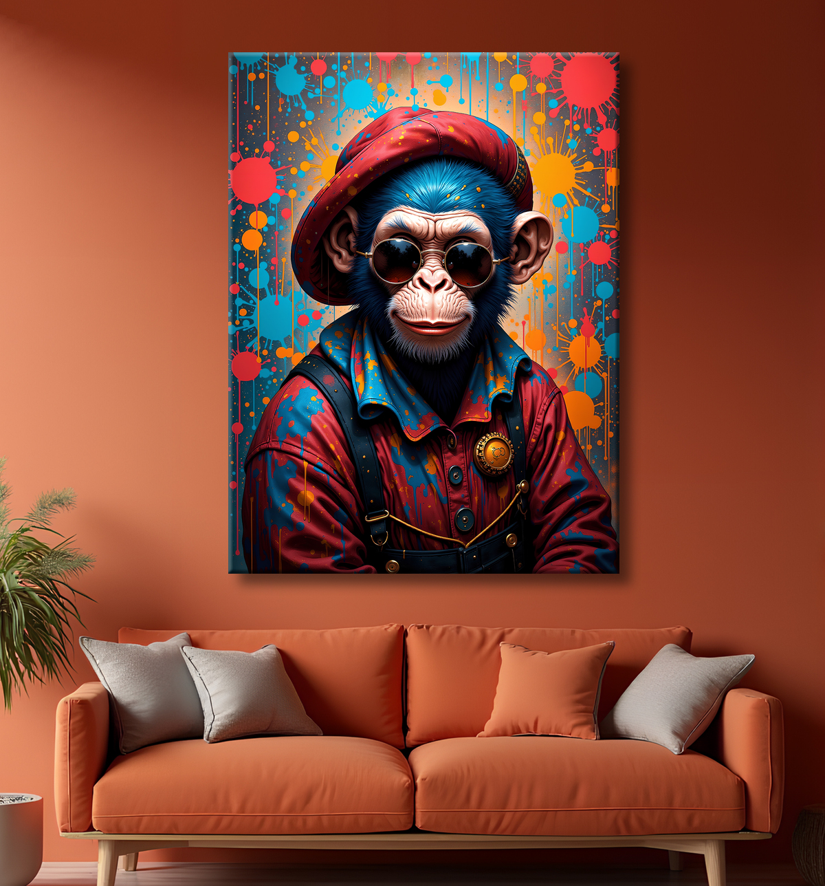 Tableau singe graffiti - Décoration urbaine et colorée avec decor