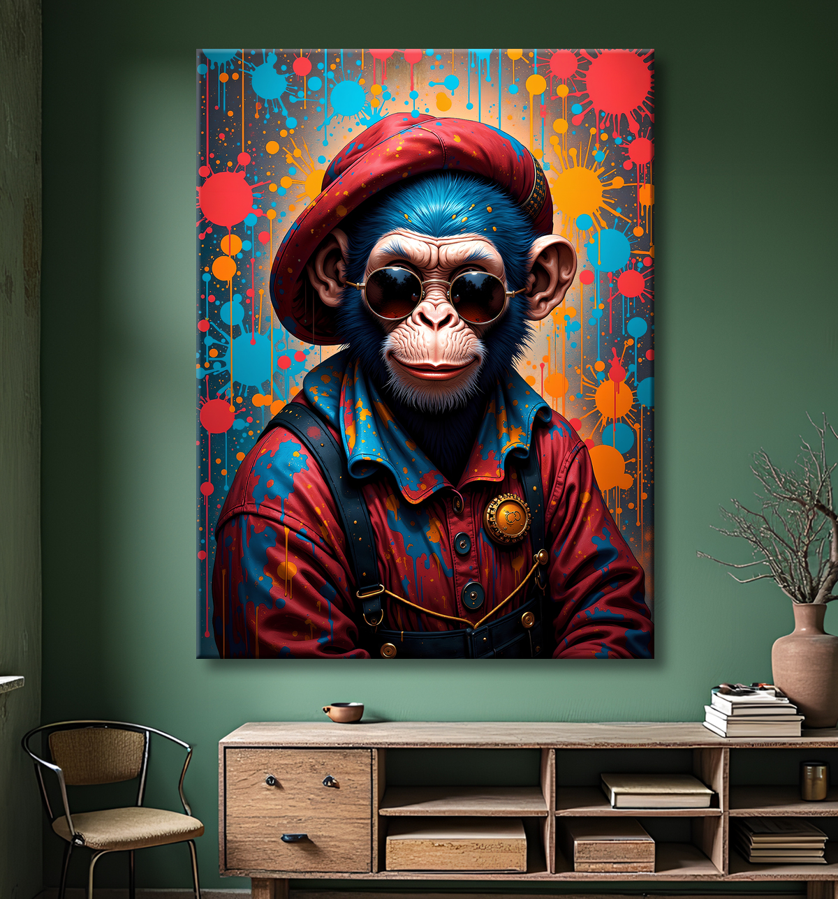 Tableau singe graffiti - Décoration urbaine et colorée avec decor