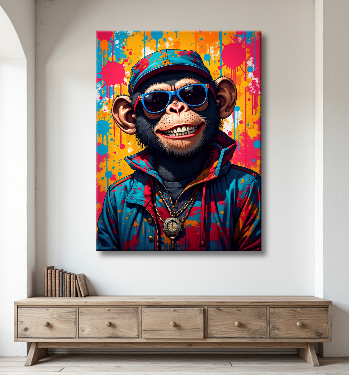 Tableau singe graffiti - Décoration urbaine et colorée avec decor