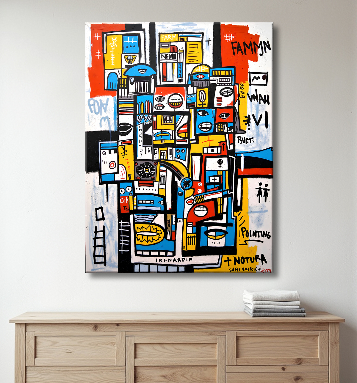 Tableau Street Art inspiration Basquiat avec decor