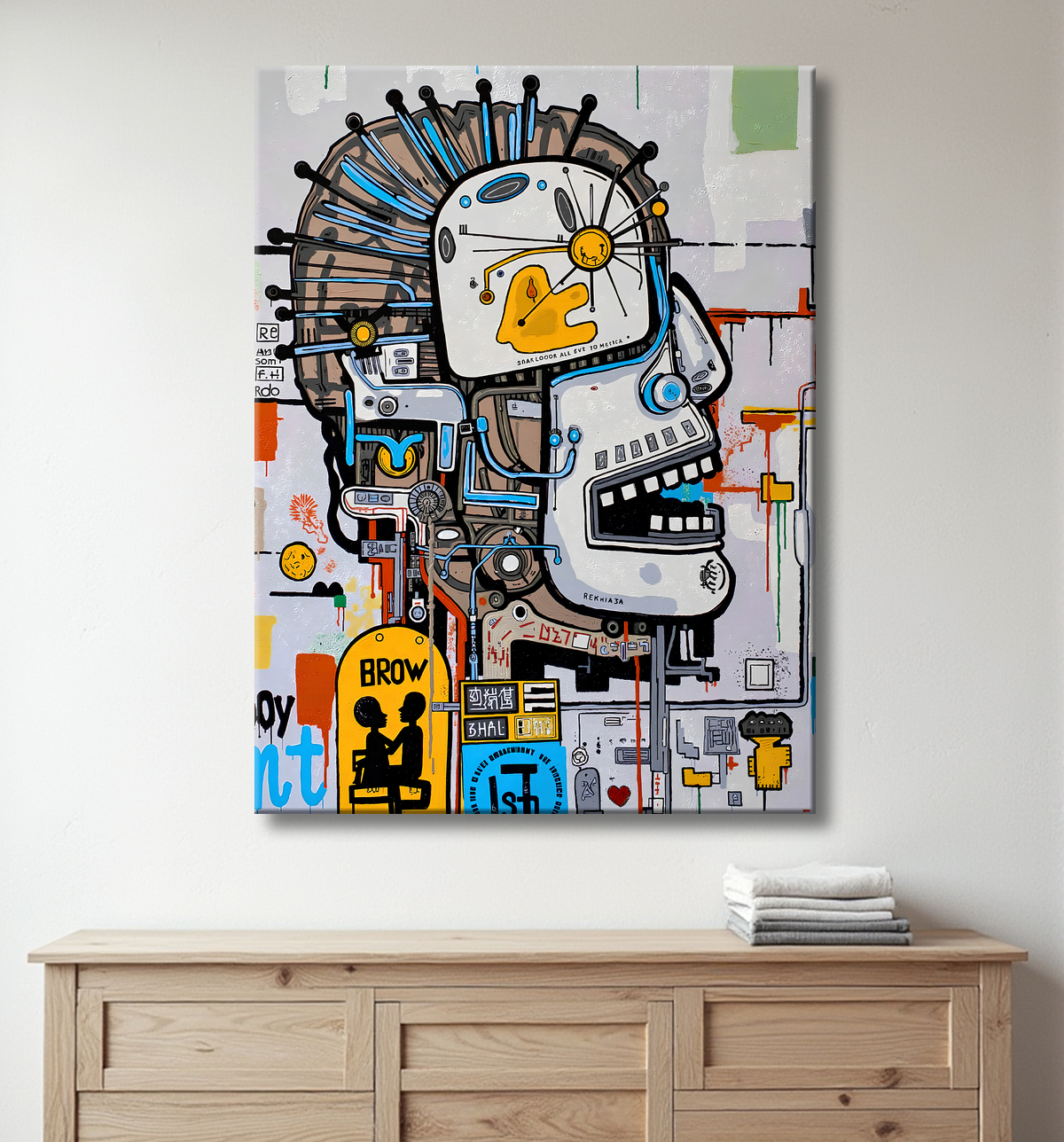 Tableau Street Art inspiration Basquiat avec decor