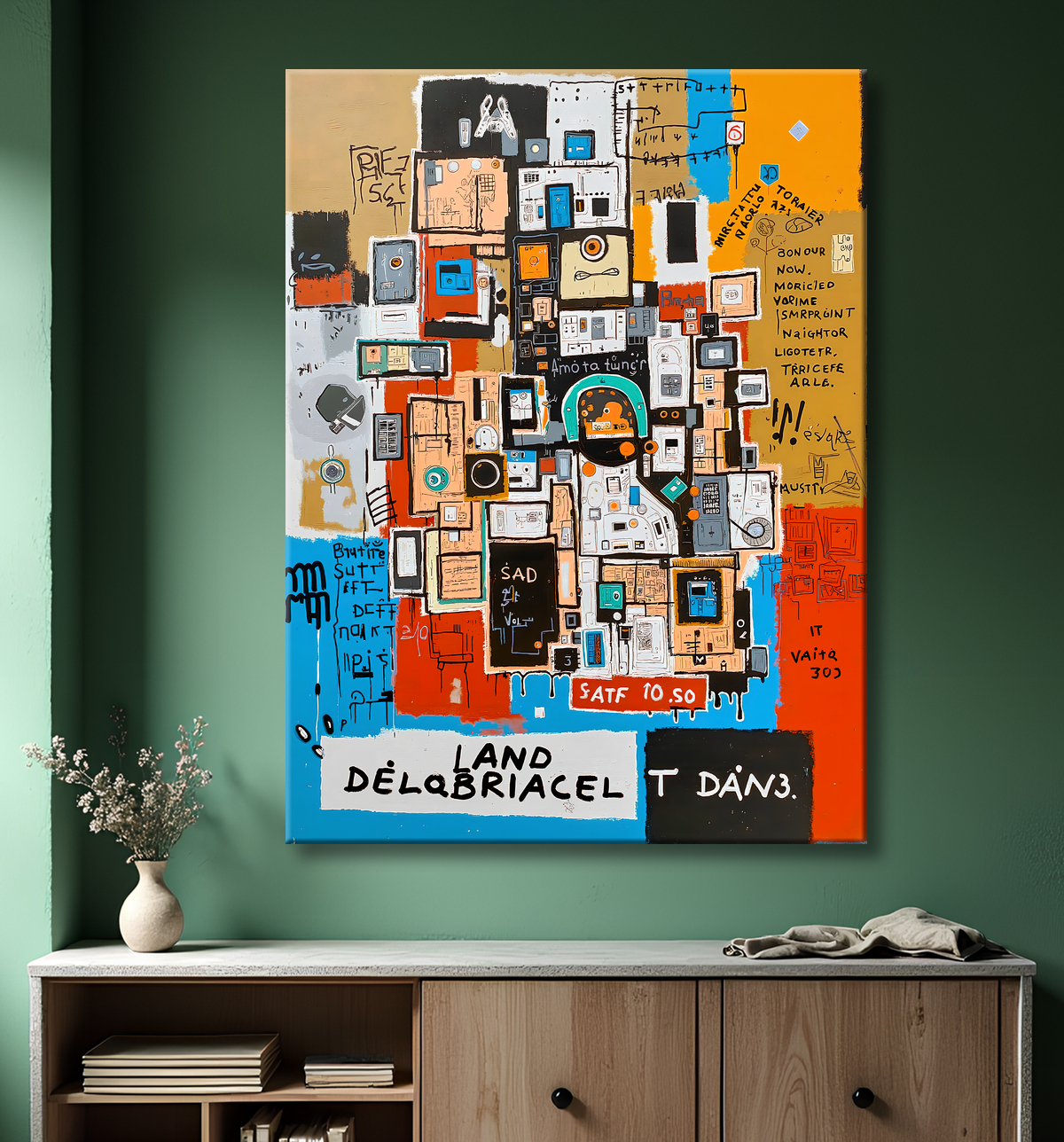 Tableau Street Art inspiration Basquiat avec decor