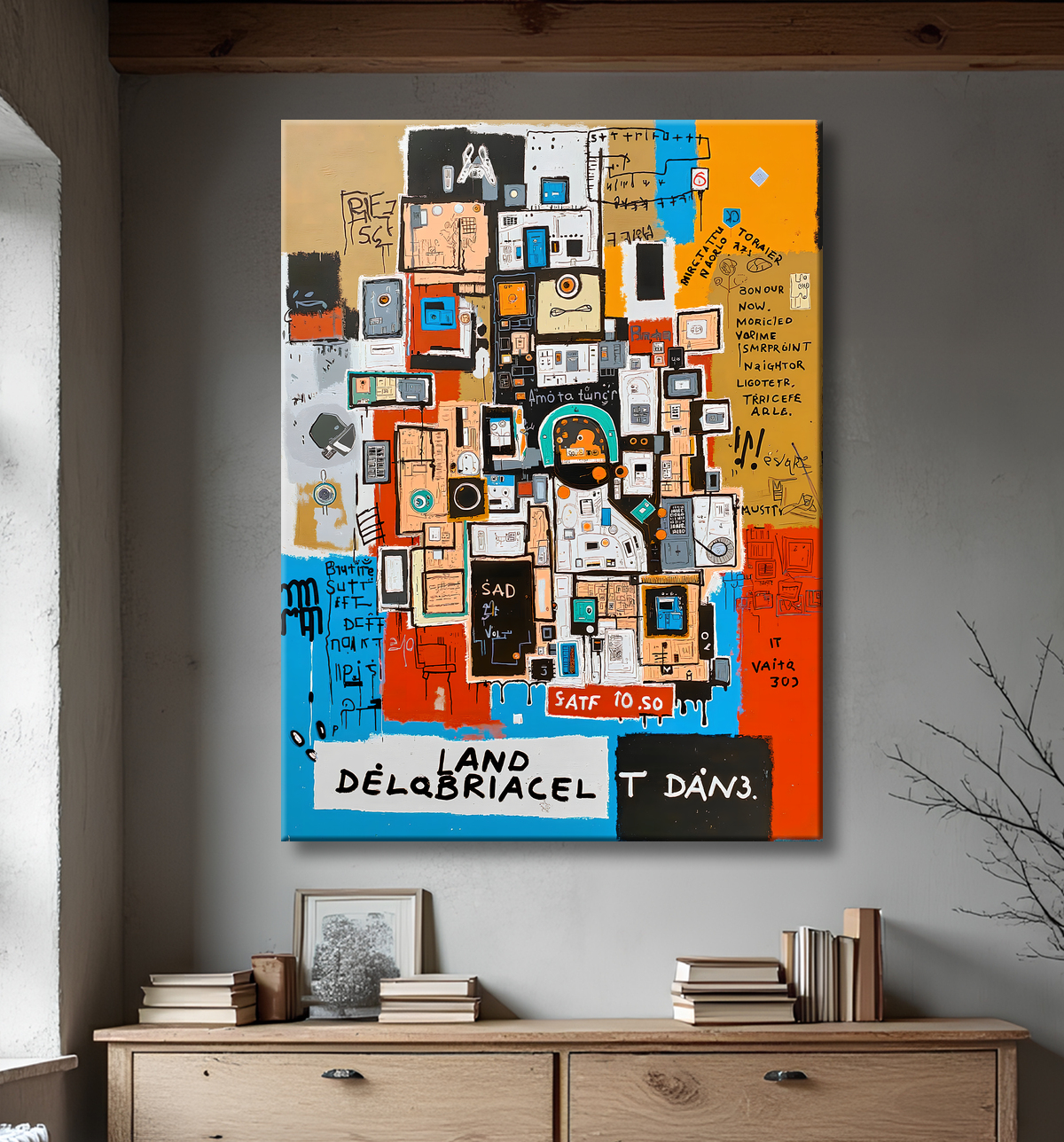 Tableau Street Art inspiration Basquiat avec decor
