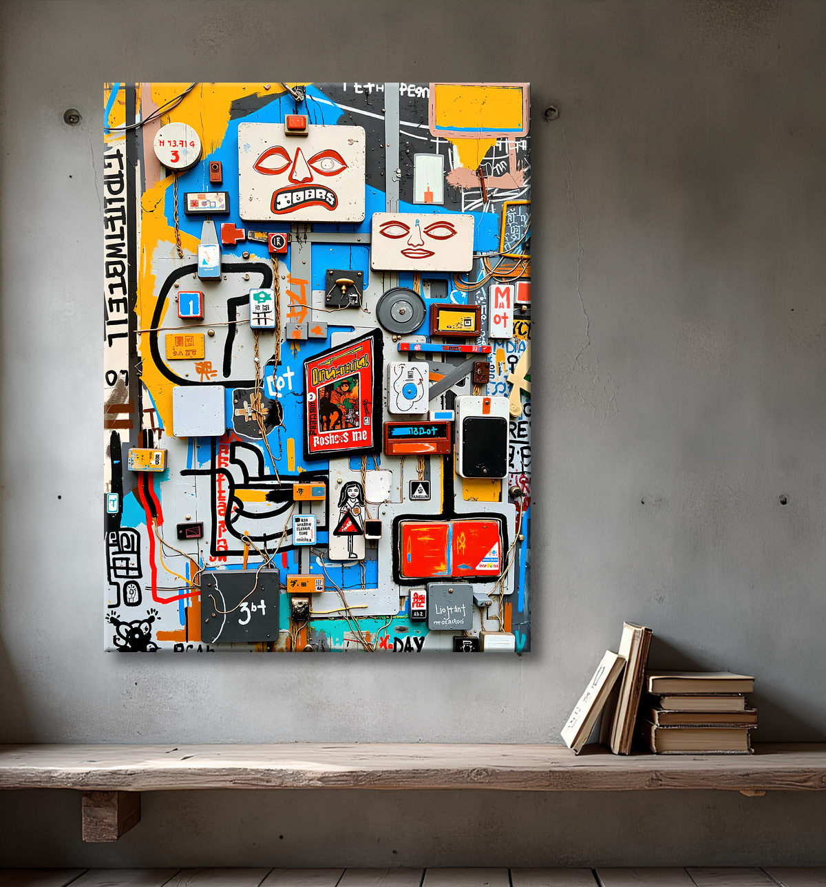Tableau Street Art inspiration Basquiat avec decor