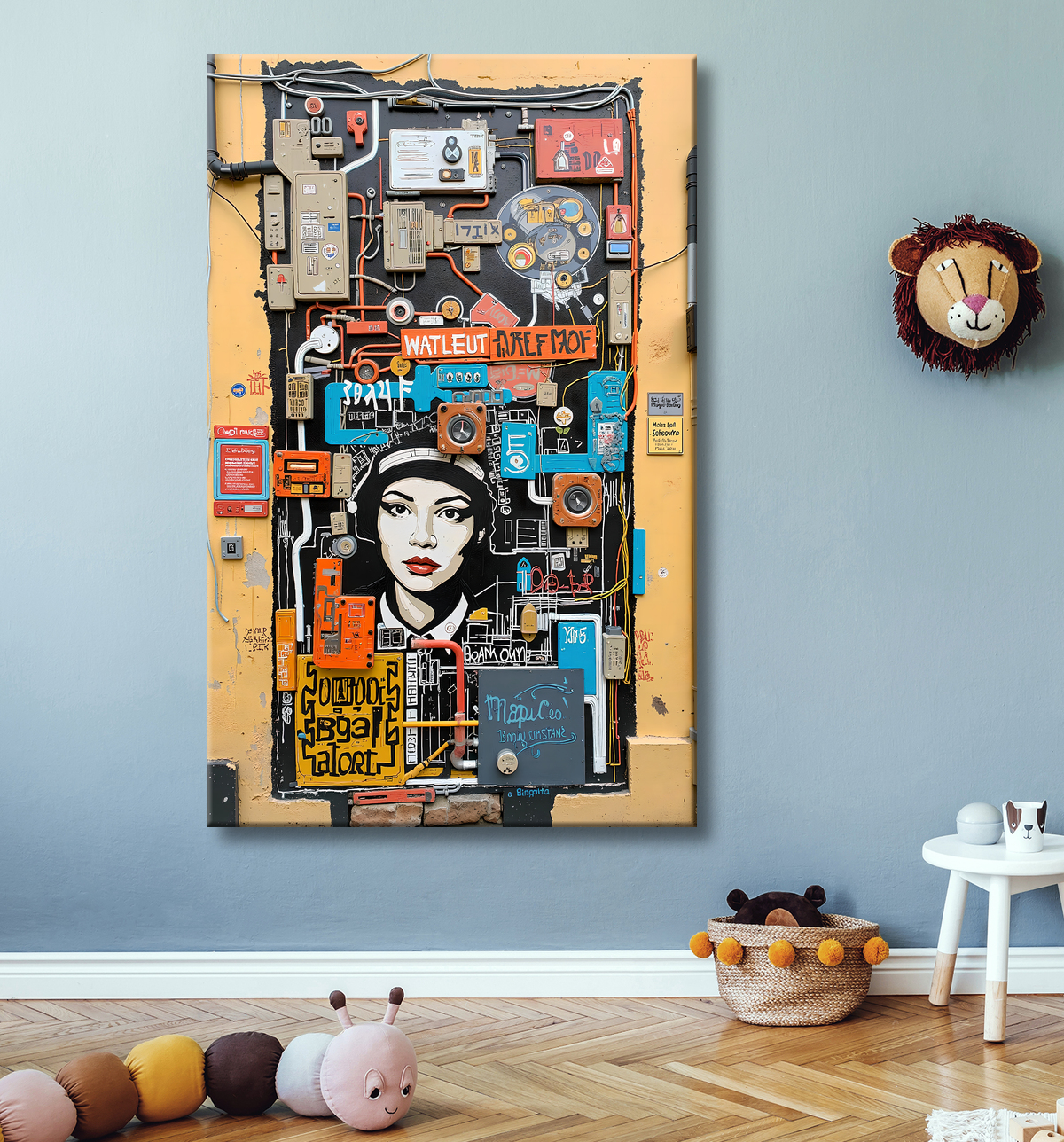 Tableau Street Art inspiration Basquiat avec decor