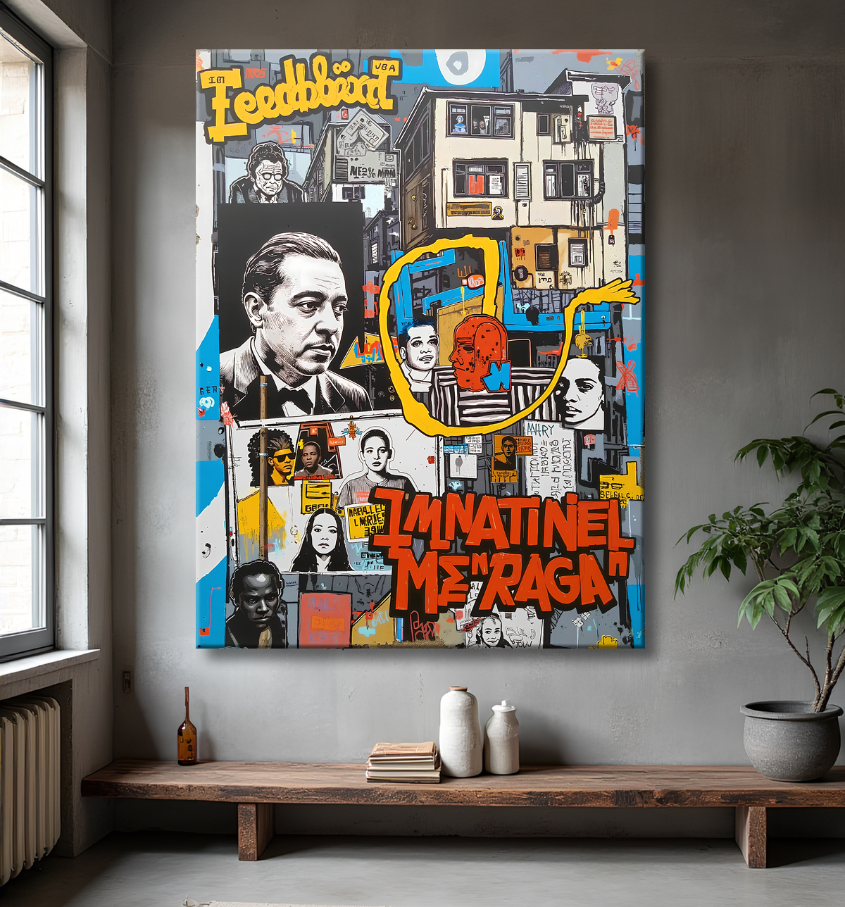 Tableau Street Art inspiration Basquiat avec decor