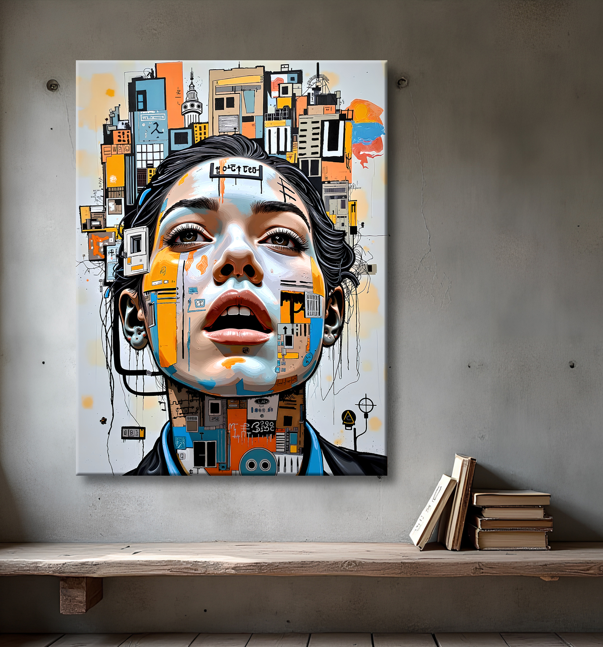 Tableau Street Art inspiration Basquiat avec decor