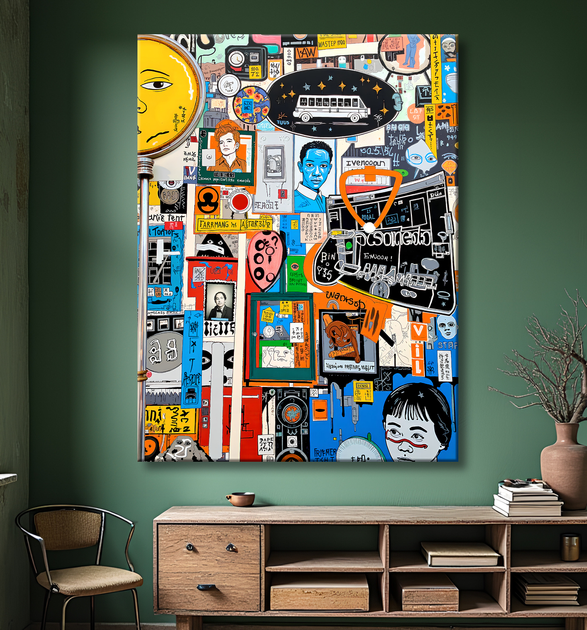 Tableau Street Art inspiration Basquiat avec decor
