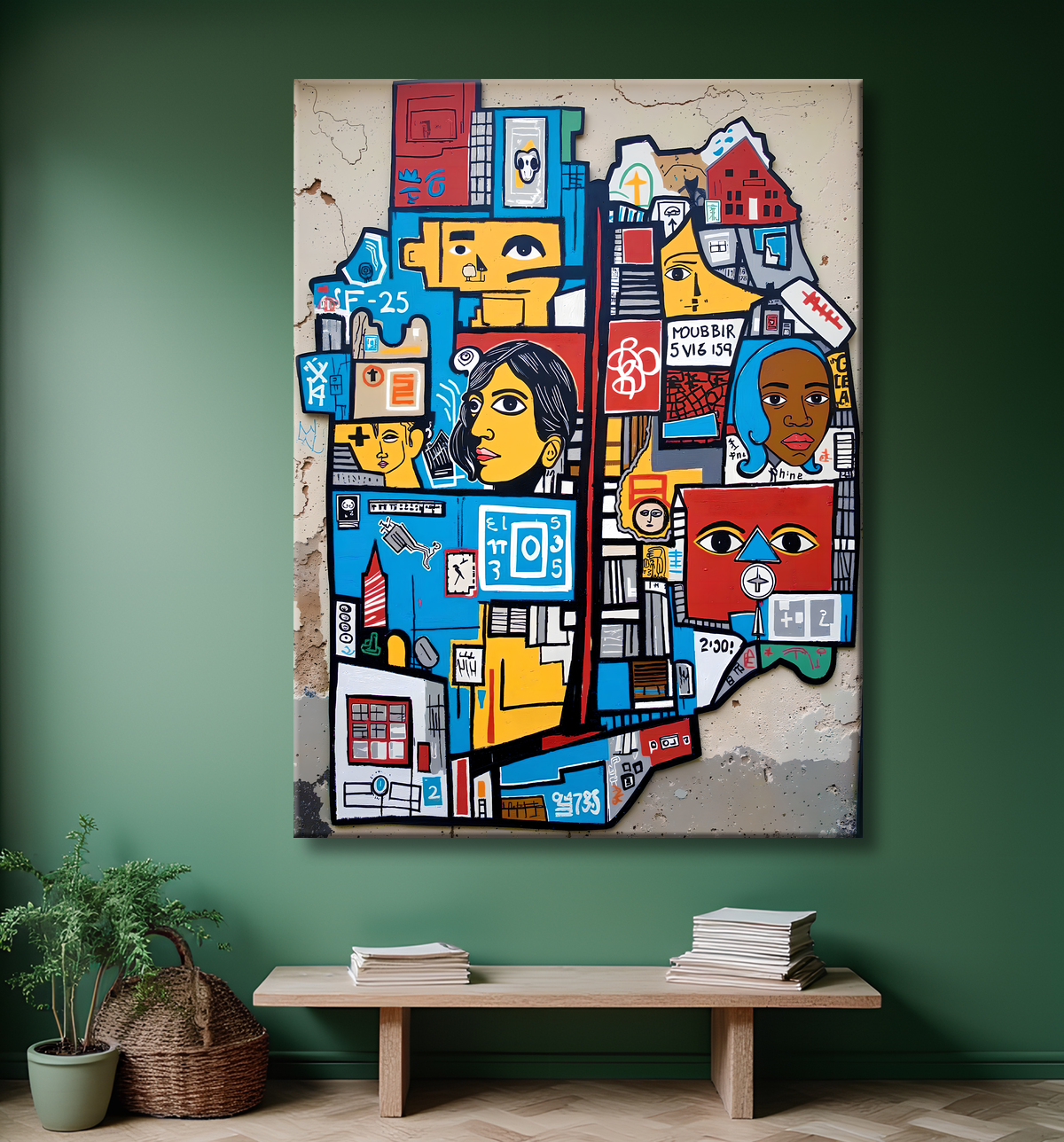 Tableau Street Art inspiration Basquiat avec decor