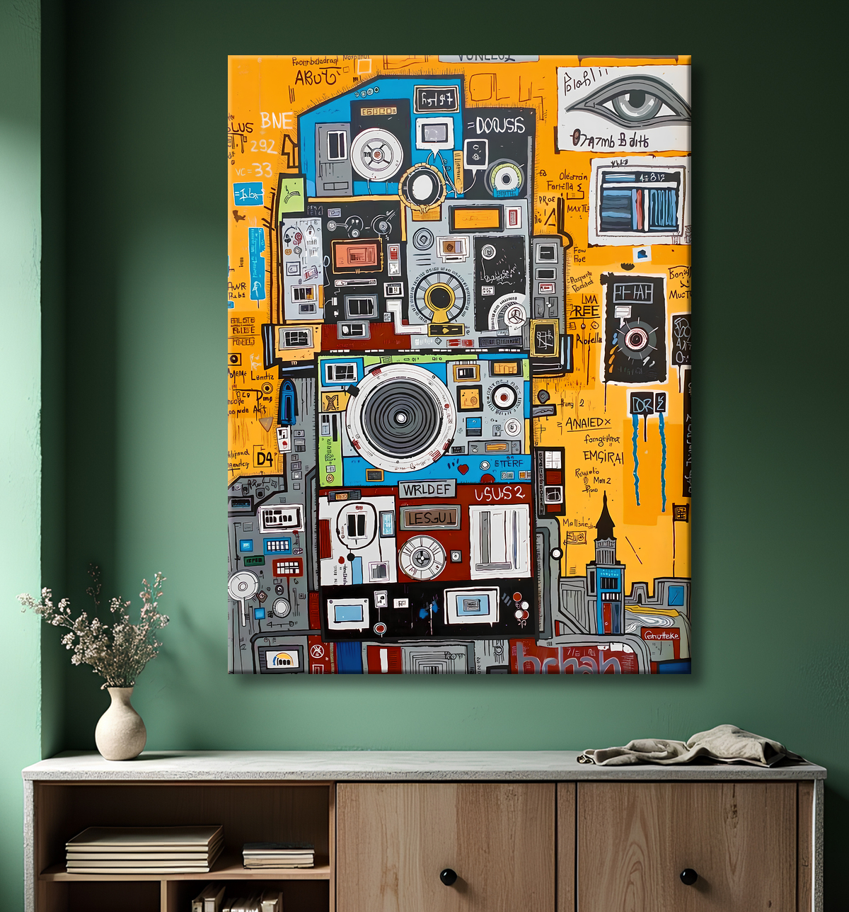 Tableau Street Art inspiration Basquiat avec decor