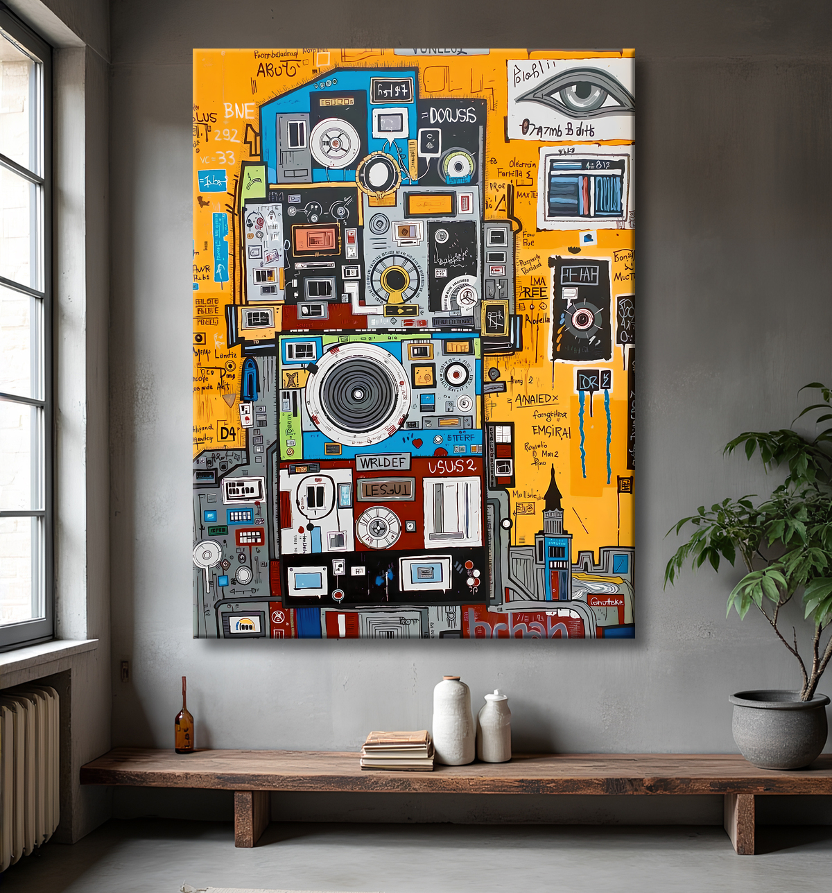 Tableau Street Art inspiration Basquiat avec decor