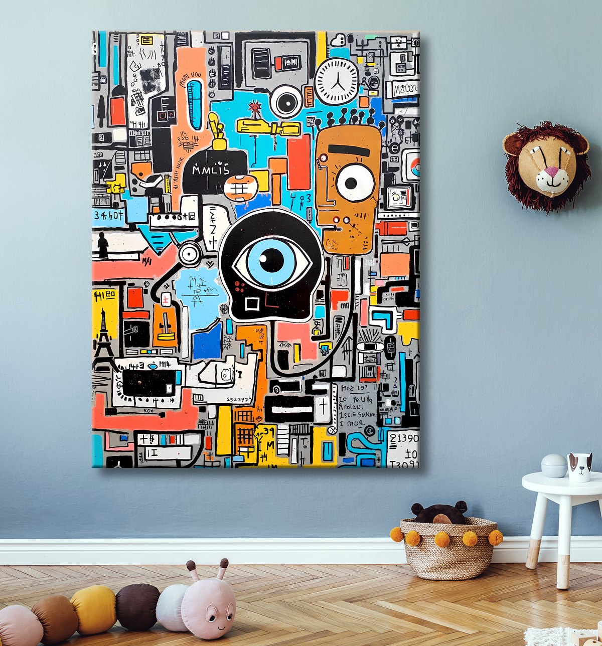 Tableau Street Art inspiration Basquiat avec decor