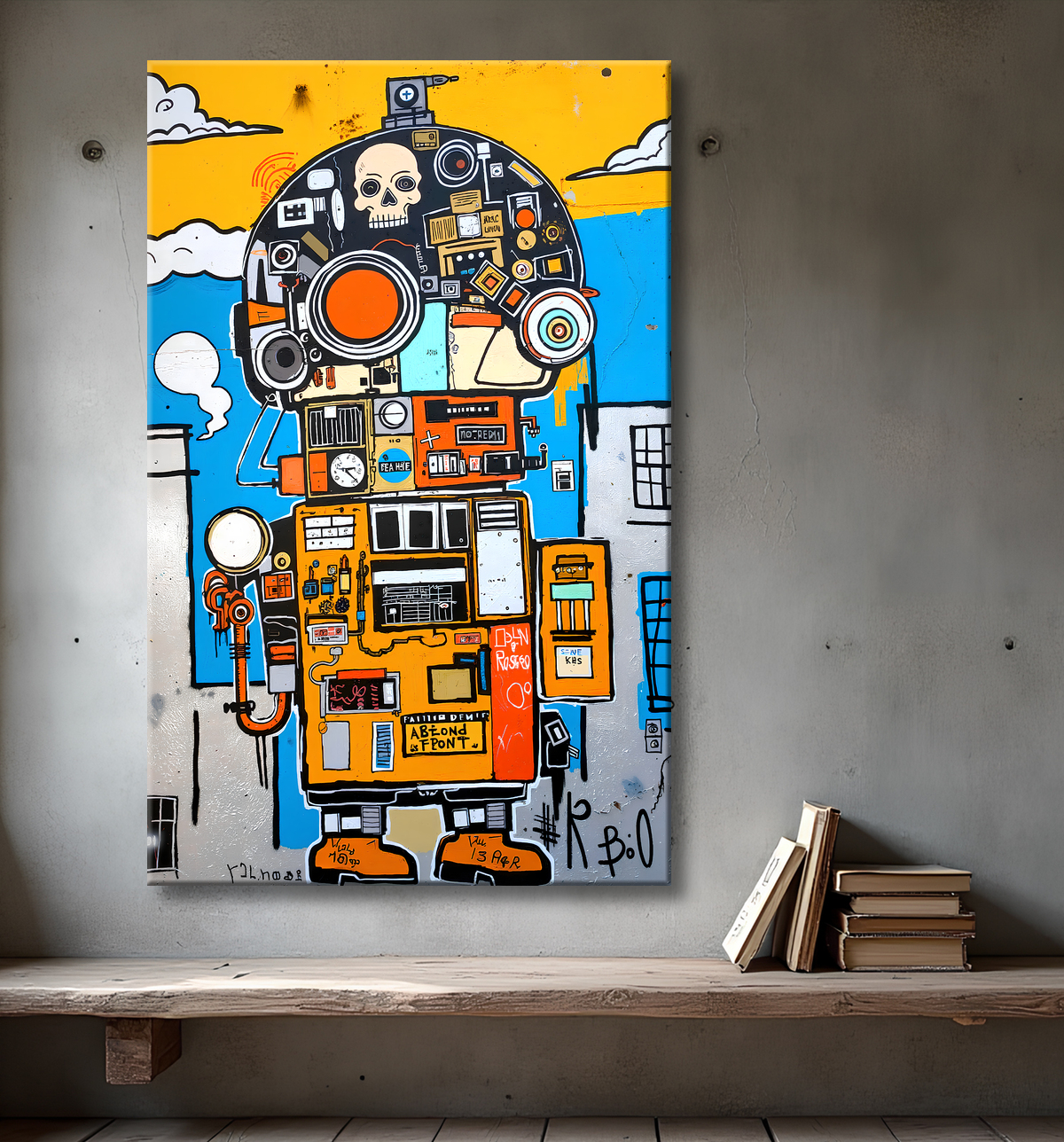 Tableau Street Art inspiration Basquiat avec decor
