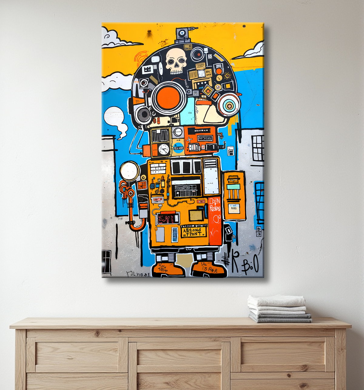 Tableau Street Art inspiration Basquiat avec decor