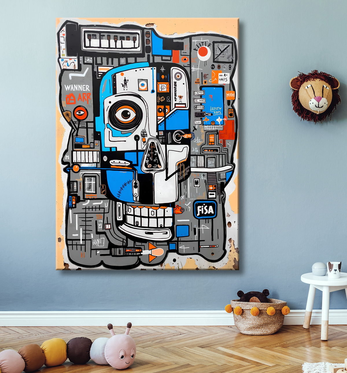 Tableau Street Art inspiration Basquiat avec decor