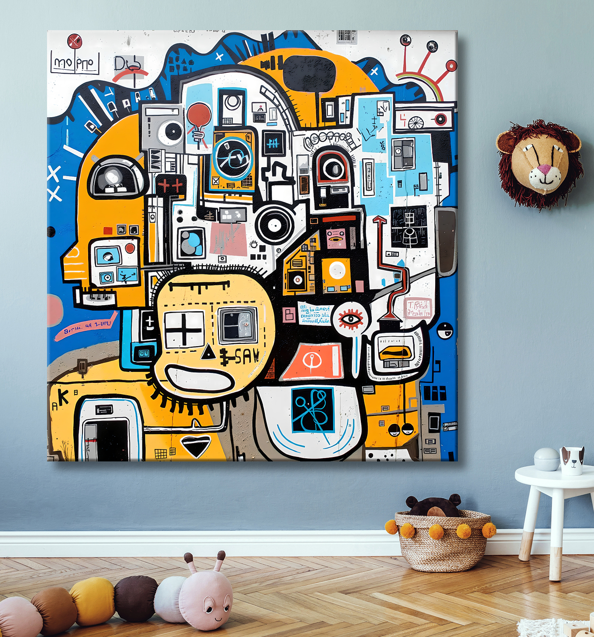 Tableau Street Art inspiration Basquiat avec decor