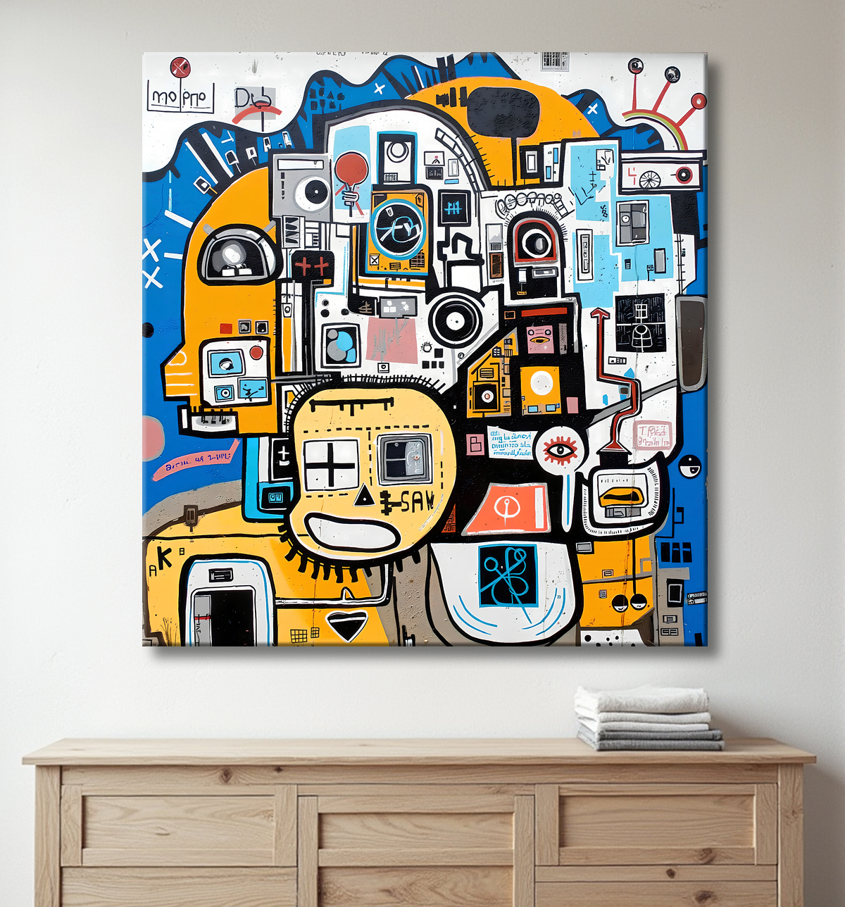 Tableau Street Art inspiration Basquiat avec decor