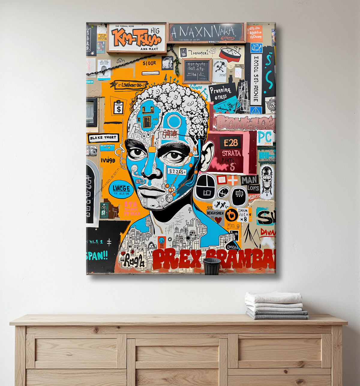 Tableau Street Art inspiration Basquiat avec decor