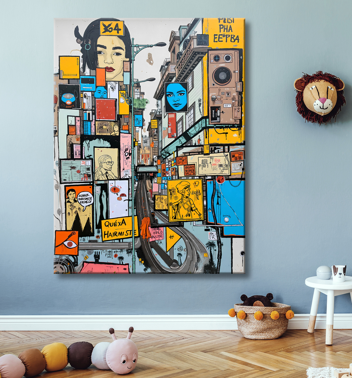 Tableau Street Art inspiration Basquiat avec decor
