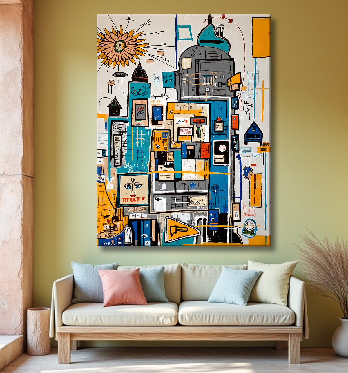 Tableau Street Art inspiration Basquiat avec decor