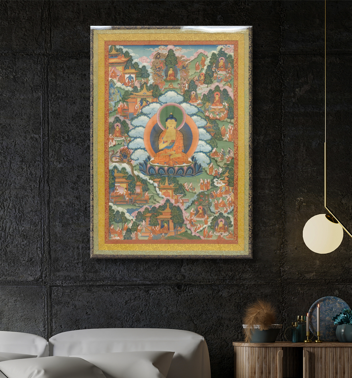 Reproduction Tangka avec decor
