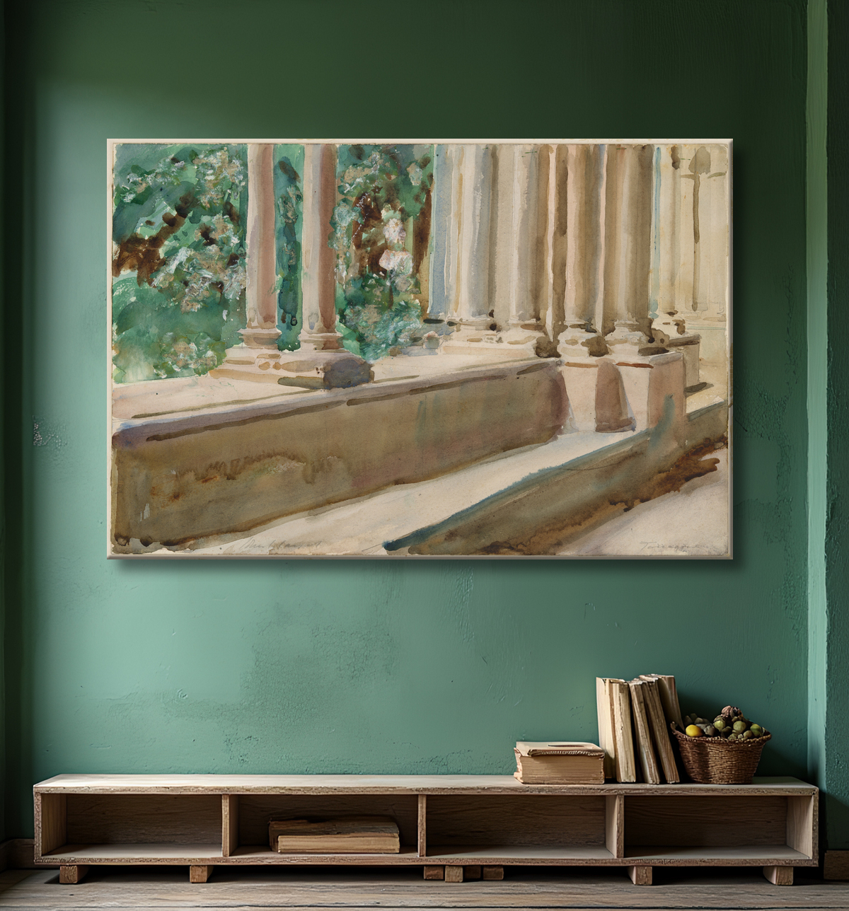 Reproduction Tarragone Terrasse et Jardin de John Singer Sargent avec decor