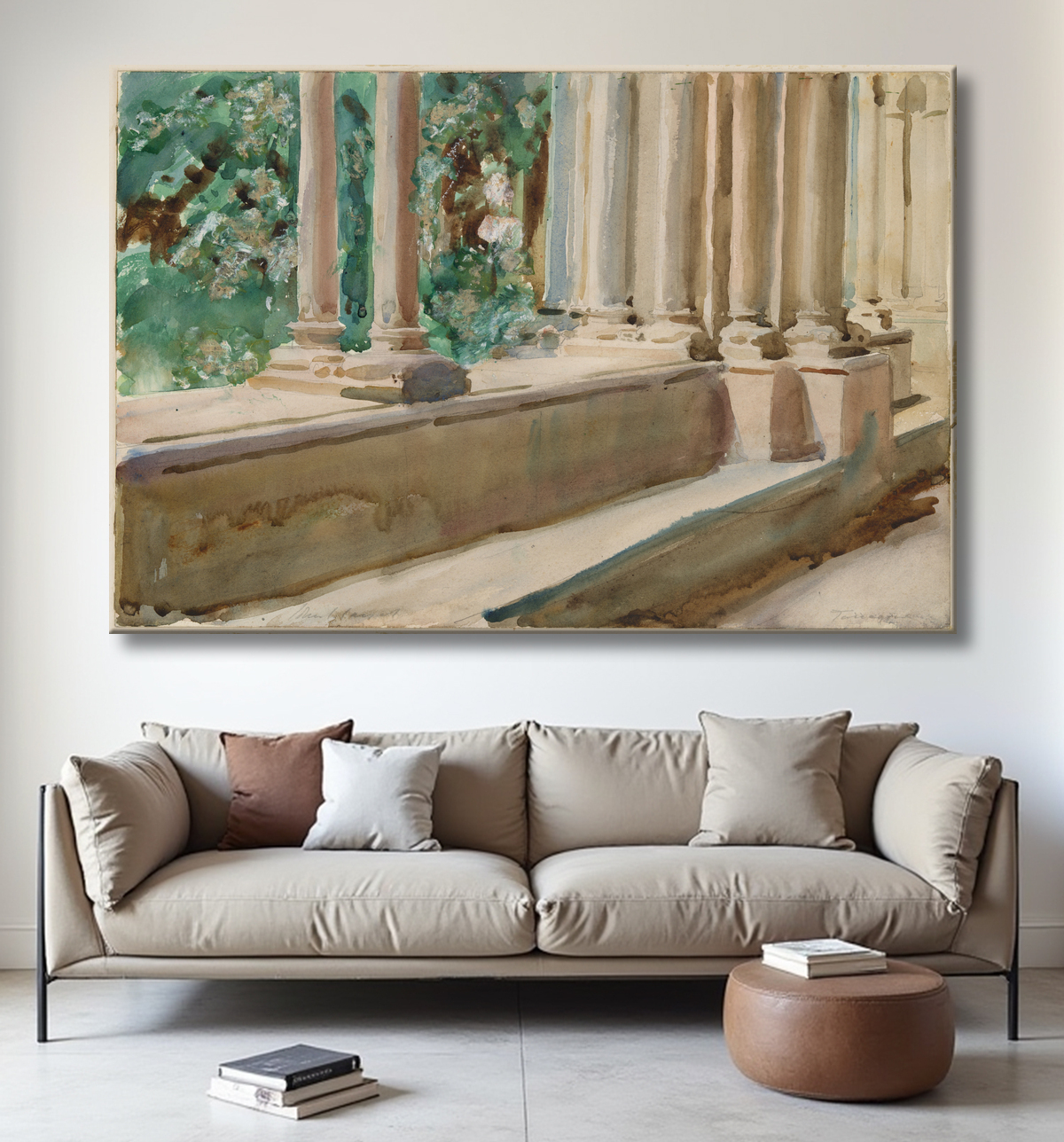 Reproduction Tarragone Terrasse et Jardin de John Singer Sargent avec decor