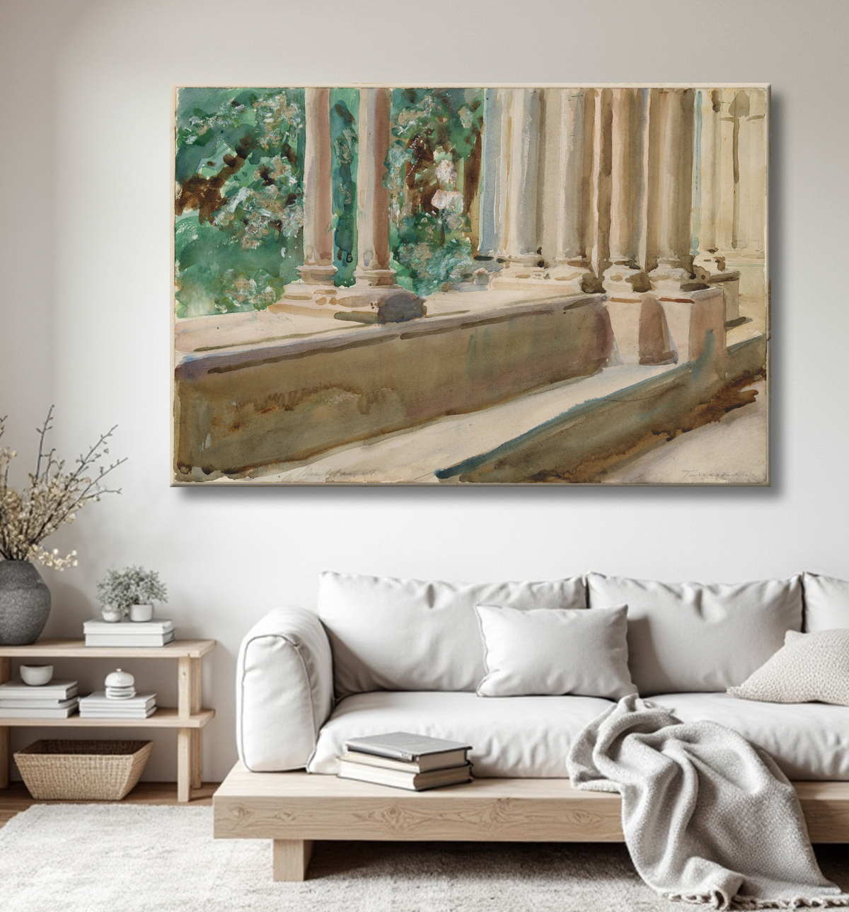 Reproduction Tarragone Terrasse et Jardin de John Singer Sargent avec decor