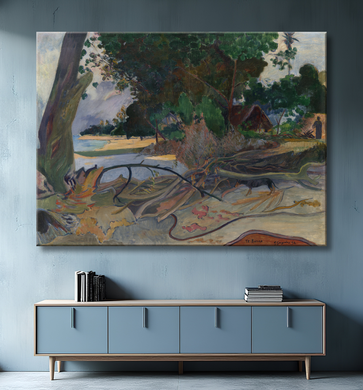 Reproduction Te burao (l'arbre à hibiscus) de Paul Gauguin avec decor