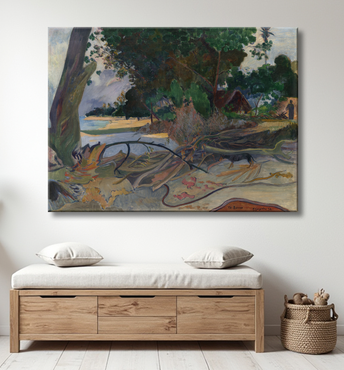 Reproduction Te burao (l'arbre à hibiscus) de Paul Gauguin avec decor