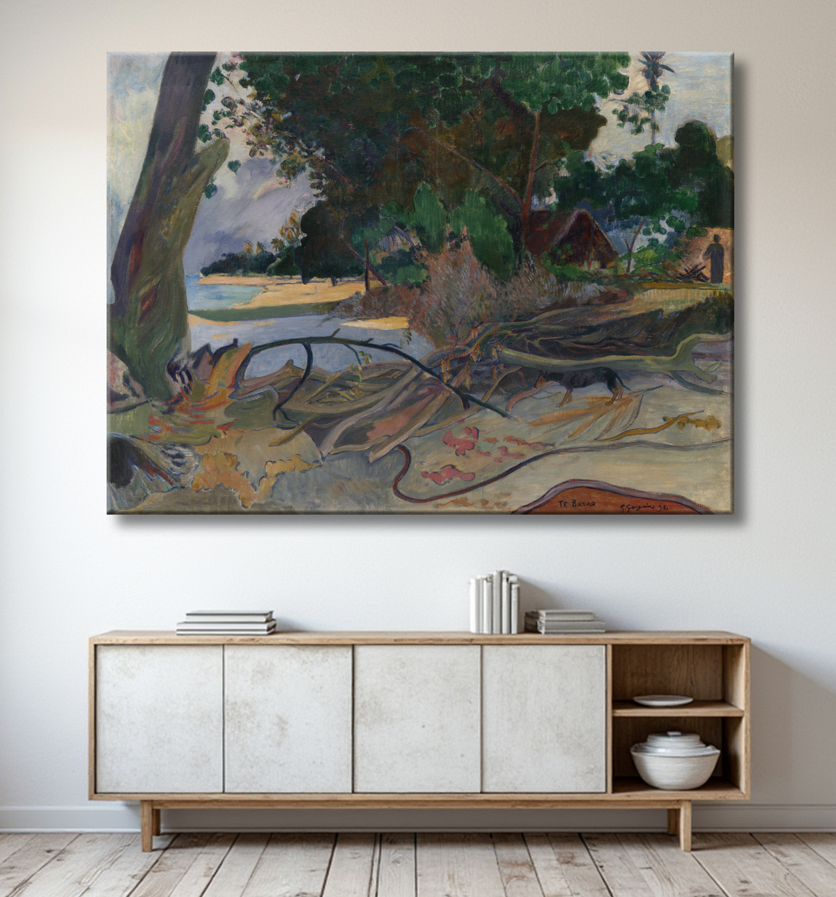 Reproduction Te burao (l'arbre à hibiscus) de Paul Gauguin avec decor