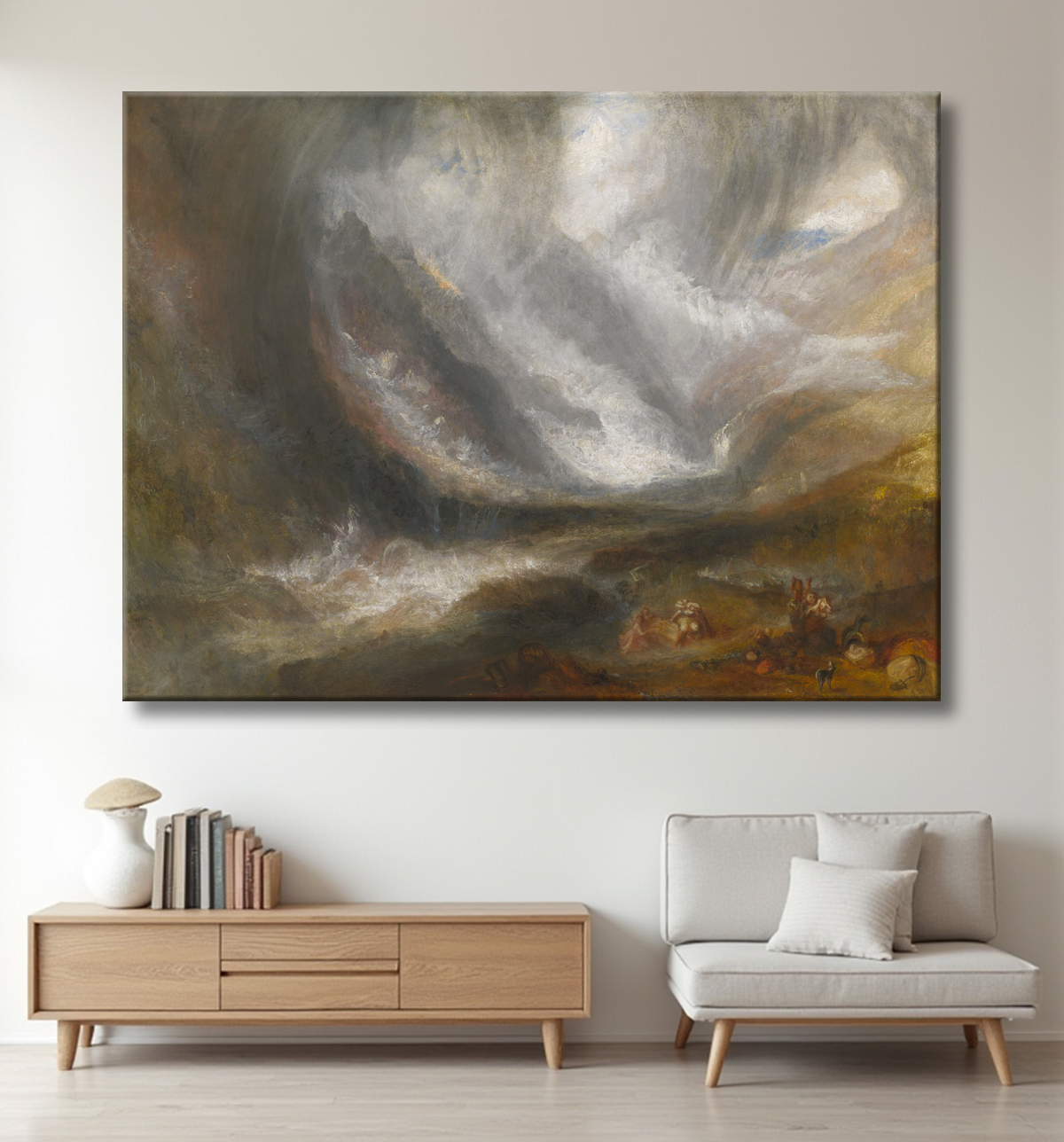 Reproduction Tempête de neige en mer de Joseph Mallord William Turner avec decor