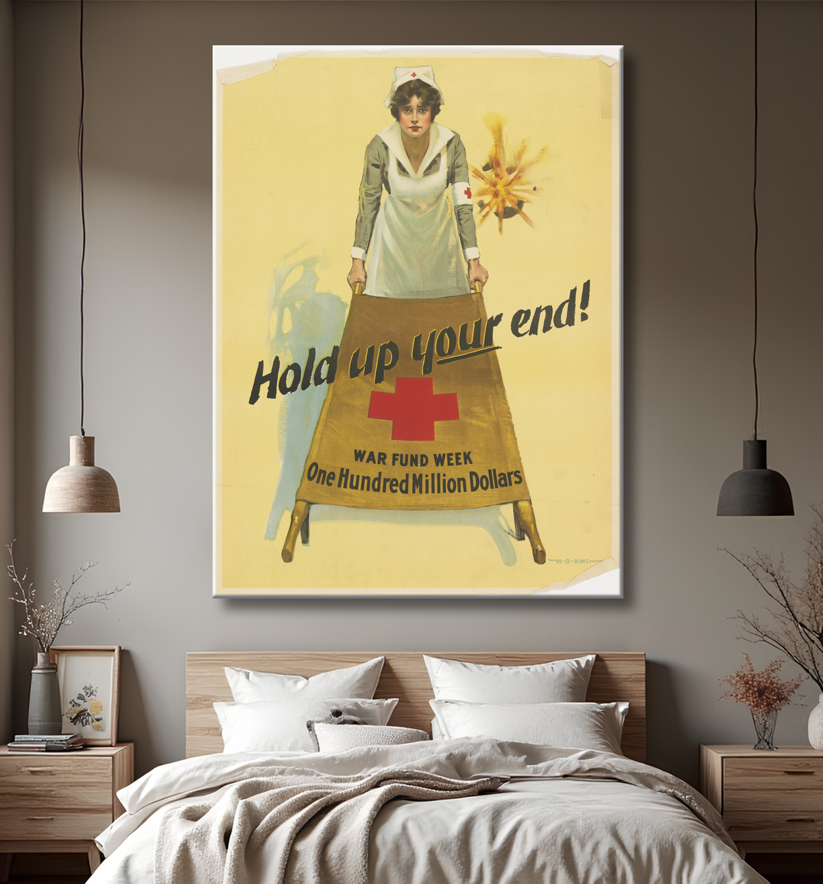 Reproduction Tenez votre fin ! Semaine du fonds de guerre de W. B. King, American, 1880–1927 avec decor