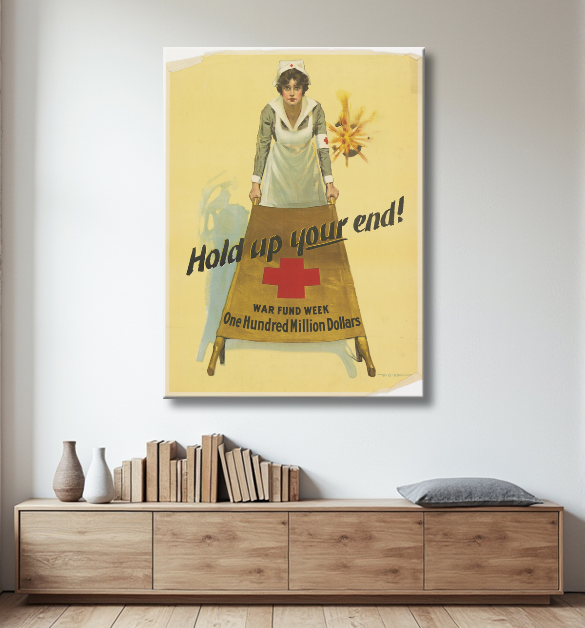 Reproduction Tenez votre fin ! Semaine du fonds de guerre de W. B. King, American, 1880–1927 avec decor