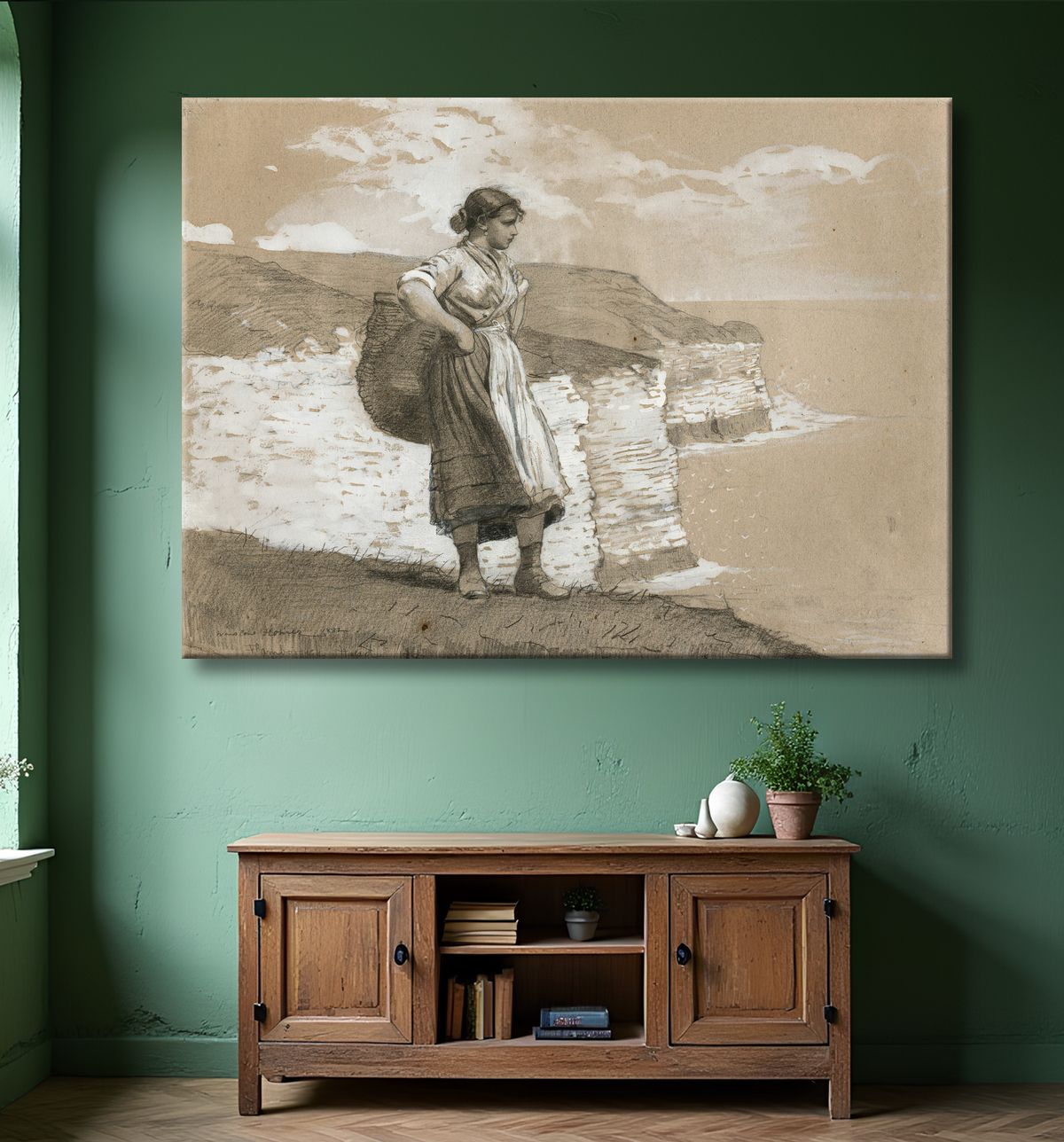 Reproduction Tête de Flamborough, Angleterre de Winslow Homer avec decor