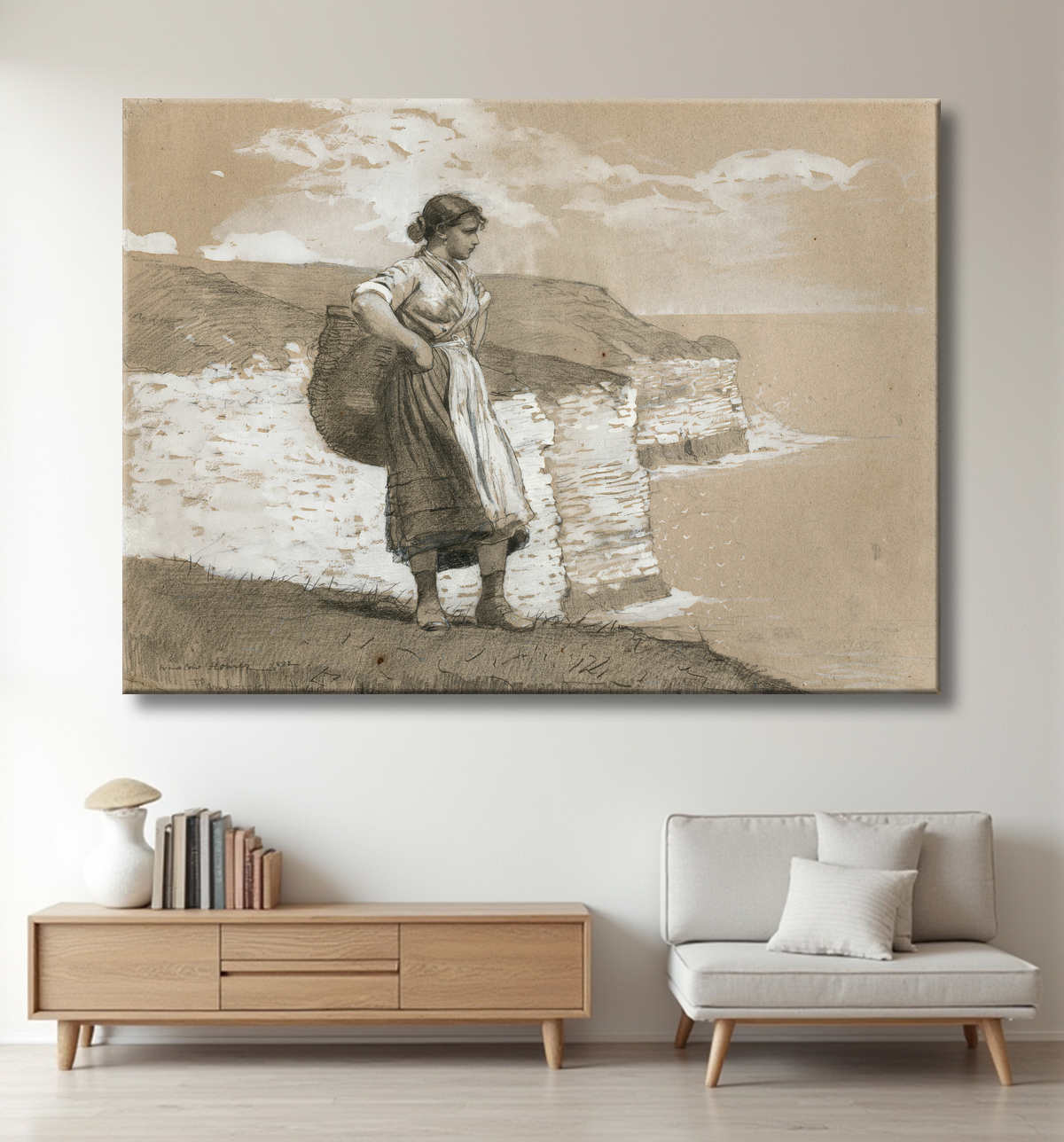 Reproduction Tête de Flamborough, Angleterre de Winslow Homer avec decor