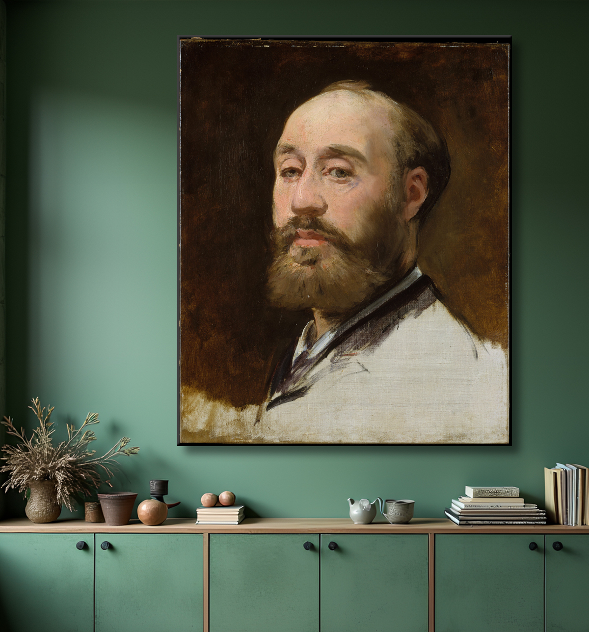 Reproduction Tête de Jean-Baptiste Faure (1830-1914) de Edouard Manet avec decor
