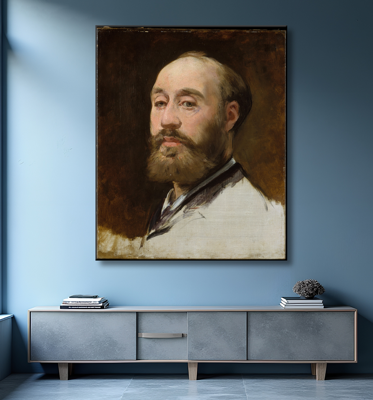 Reproduction Tête de Jean-Baptiste Faure (1830-1914) de Edouard Manet avec decor