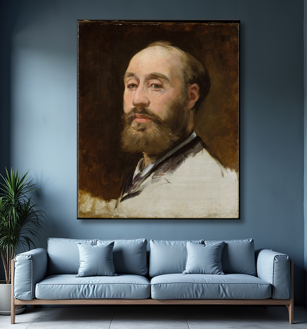 Reproduction Tête de Jean-Baptiste Faure (1830-1914) de Edouard Manet avec decor