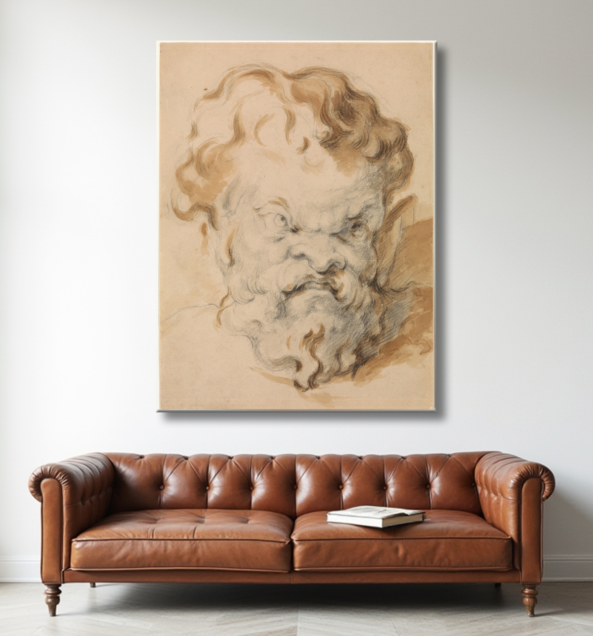 Reproduction Tête de Silène de Paul Cézanne avec decor