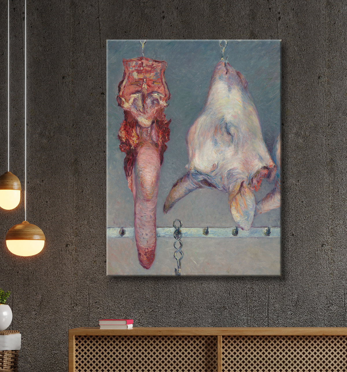Reproduction Tête de veau et langue de bœuf de Gustave Caillebotte avec decor