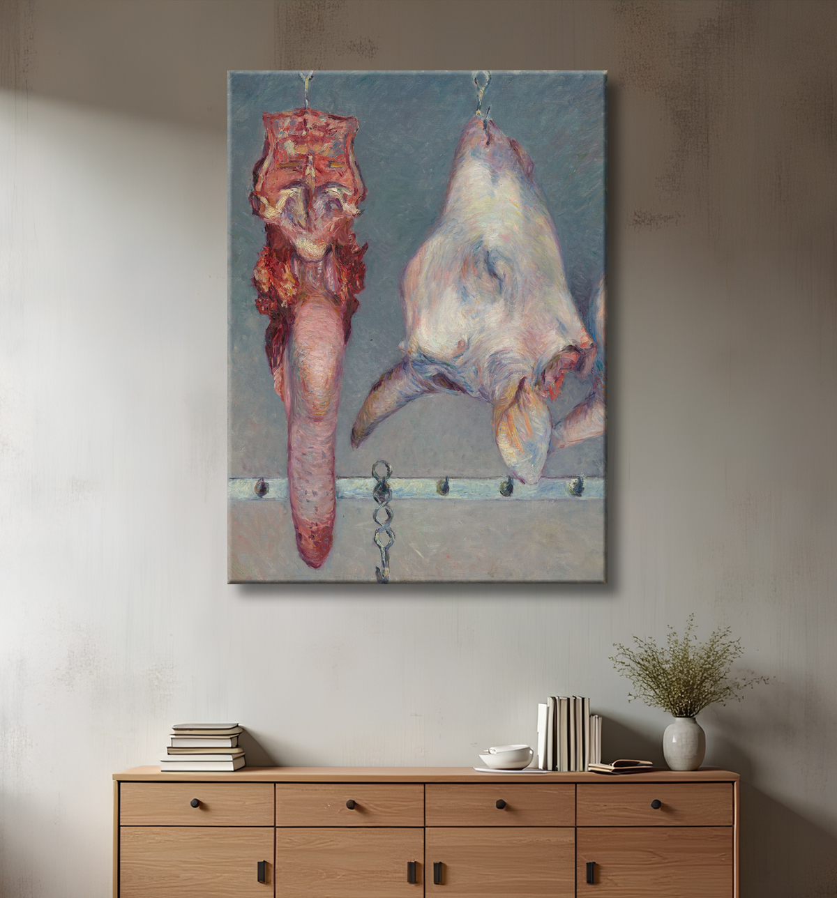 Reproduction Tête de veau et langue de bœuf de Gustave Caillebotte avec decor