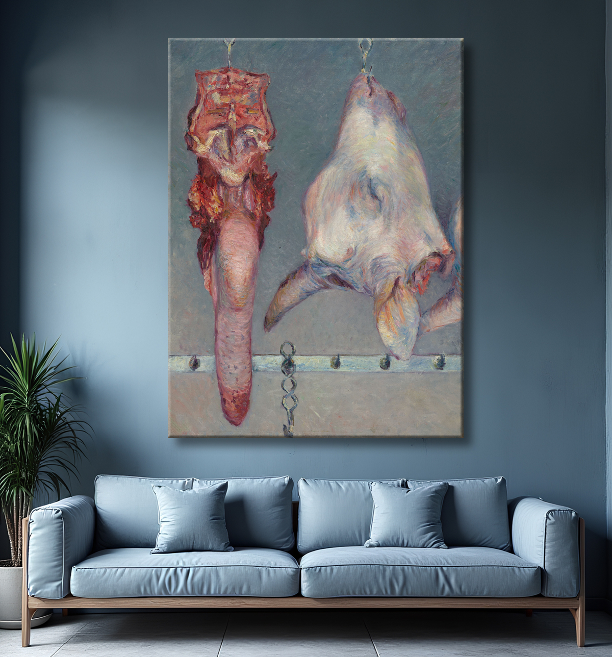 Reproduction Tête de veau et langue de bœuf de Gustave Caillebotte avec decor