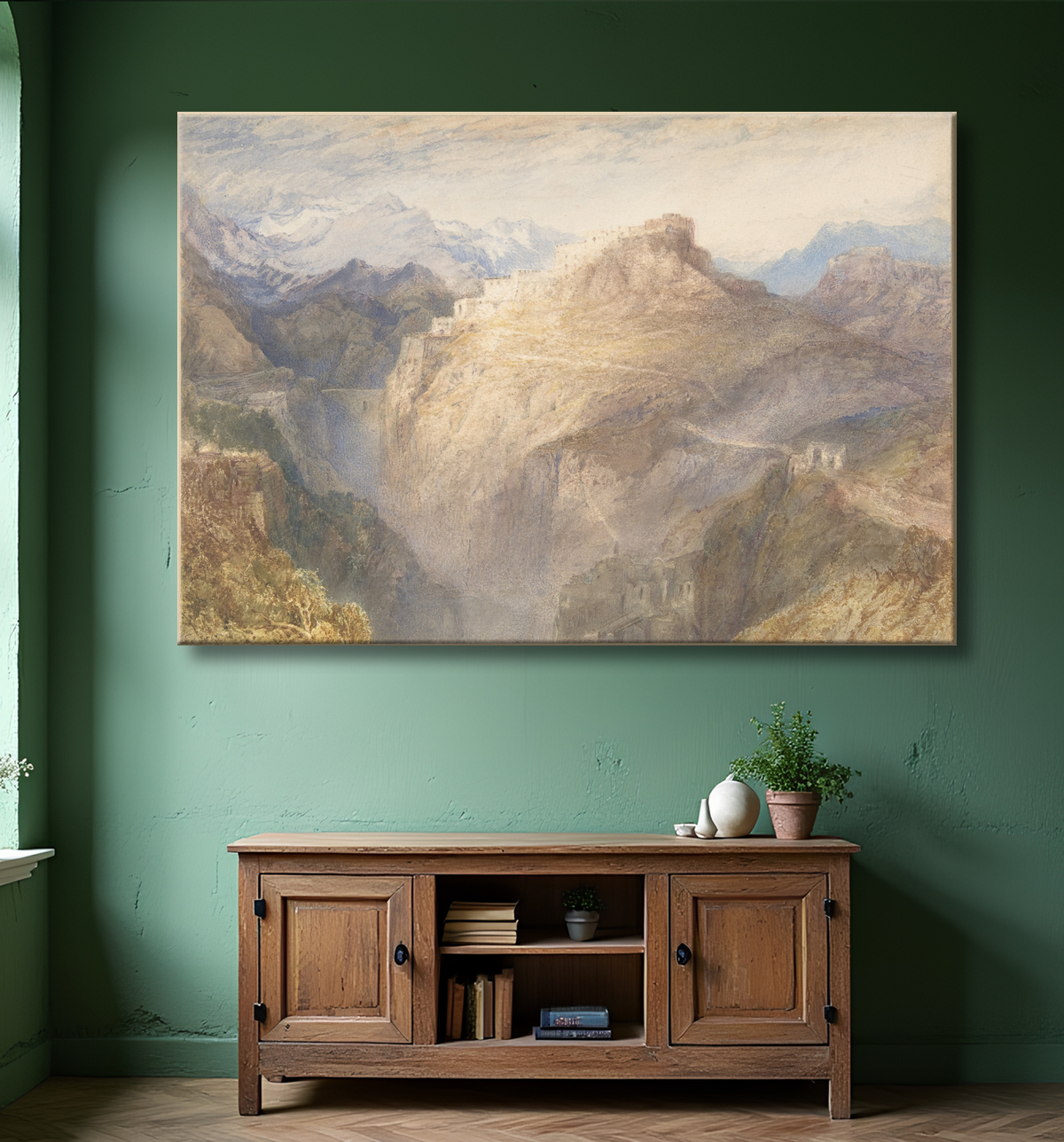 Reproduction The Fort of L'Esseillon, Val de la Maurienne, France de Joseph Mallord William Turner avec decor