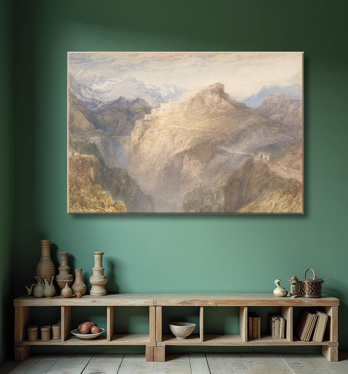 Reproduction The Fort of L'Esseillon, Val de la Maurienne, France de Joseph Mallord William Turner avec decor