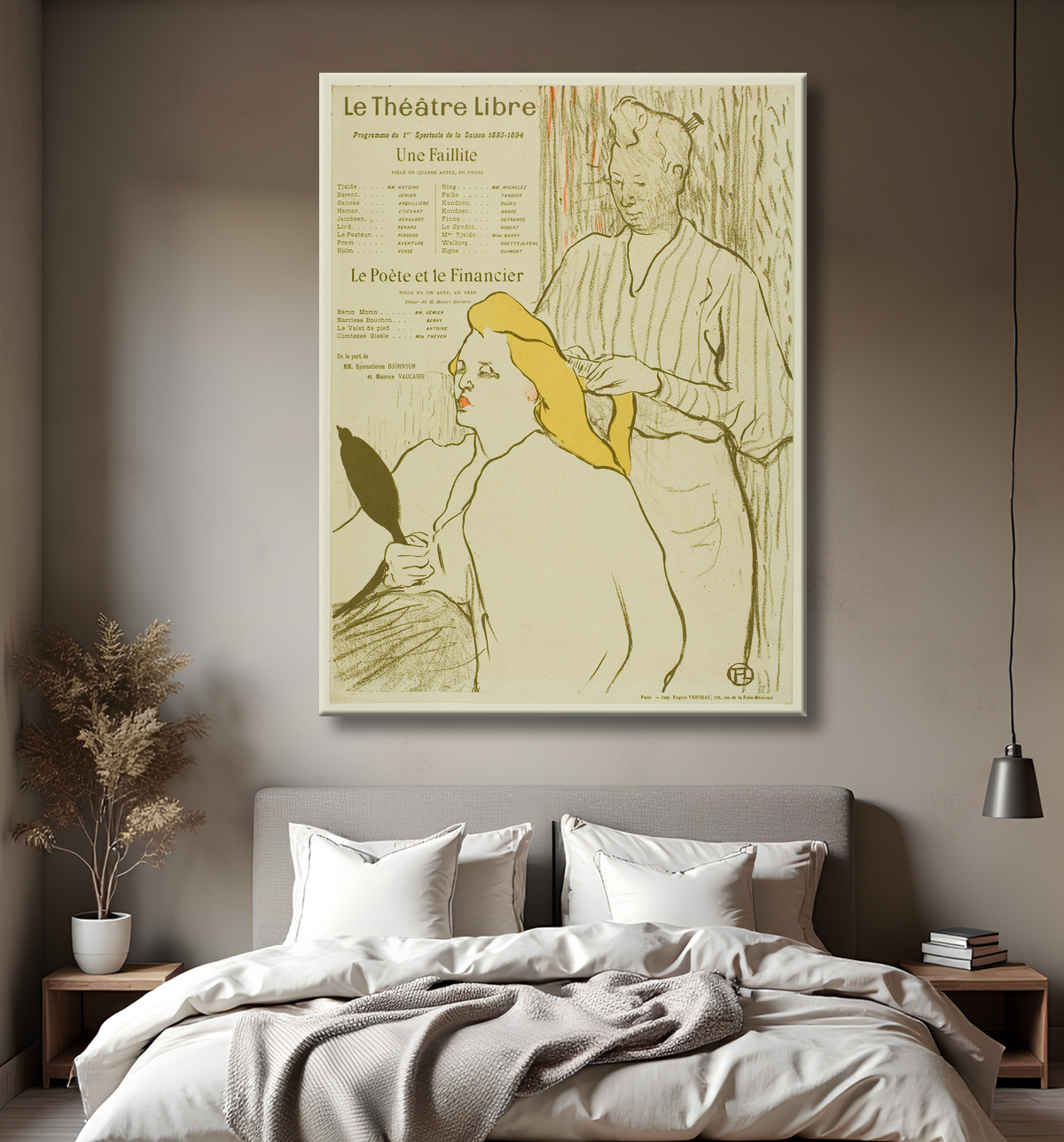 Reproduction The Hairdresser, Program for the Théâtre Libre de Henri de Toulouse-Lautrec avec decor