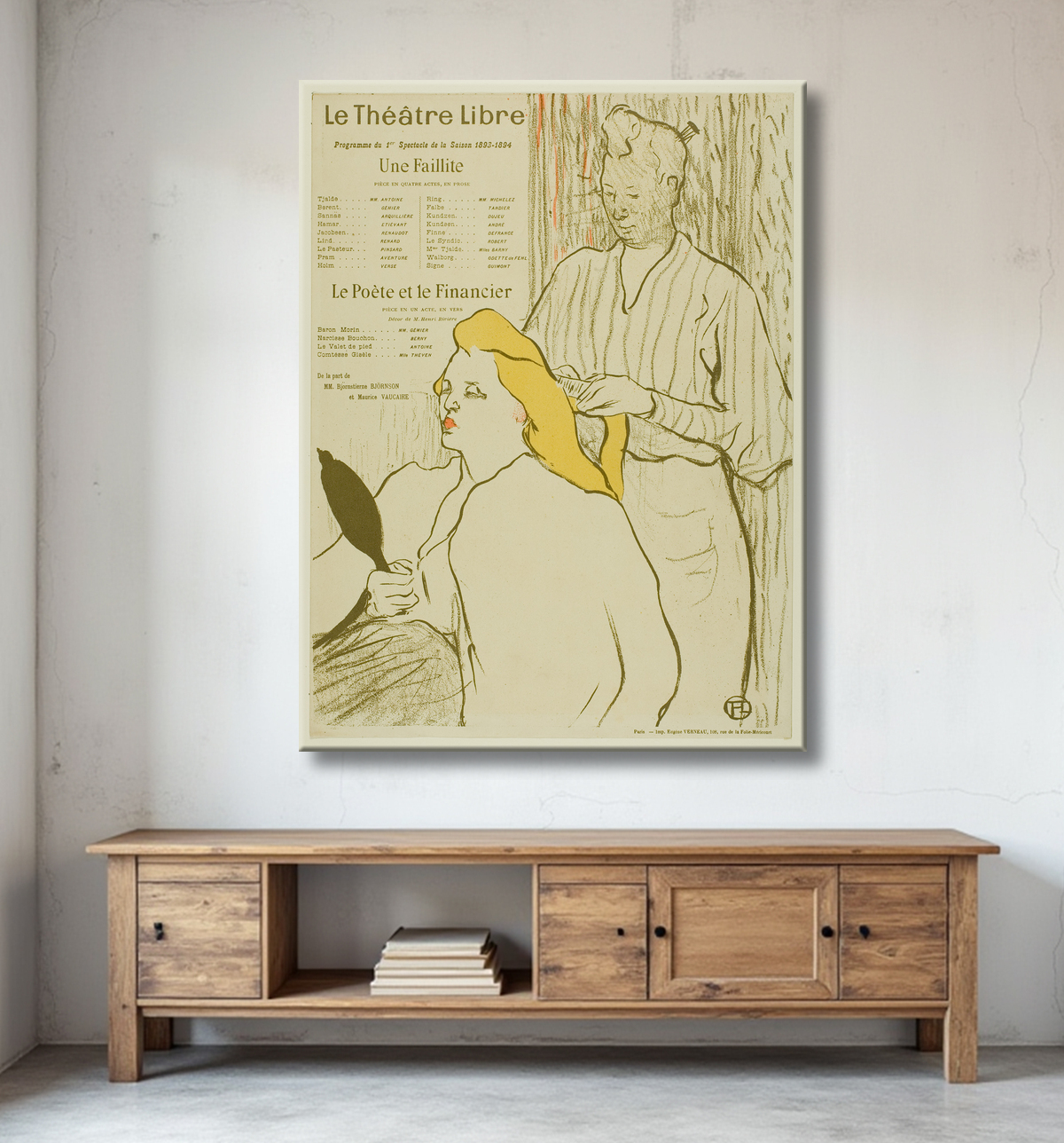 Reproduction The Hairdresser, Program for the Théâtre Libre de Henri de Toulouse-Lautrec avec decor